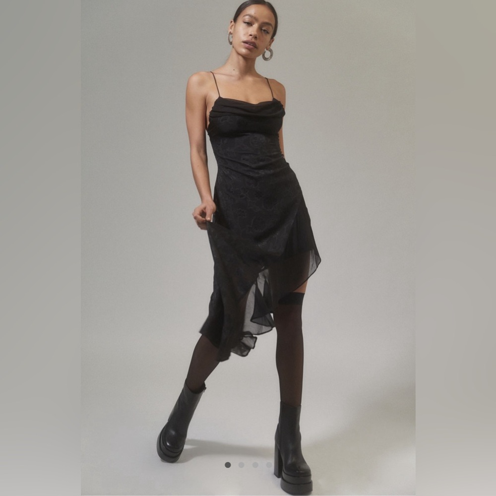 NWT - Urban Outfitters Black Flowy Sheer Dress